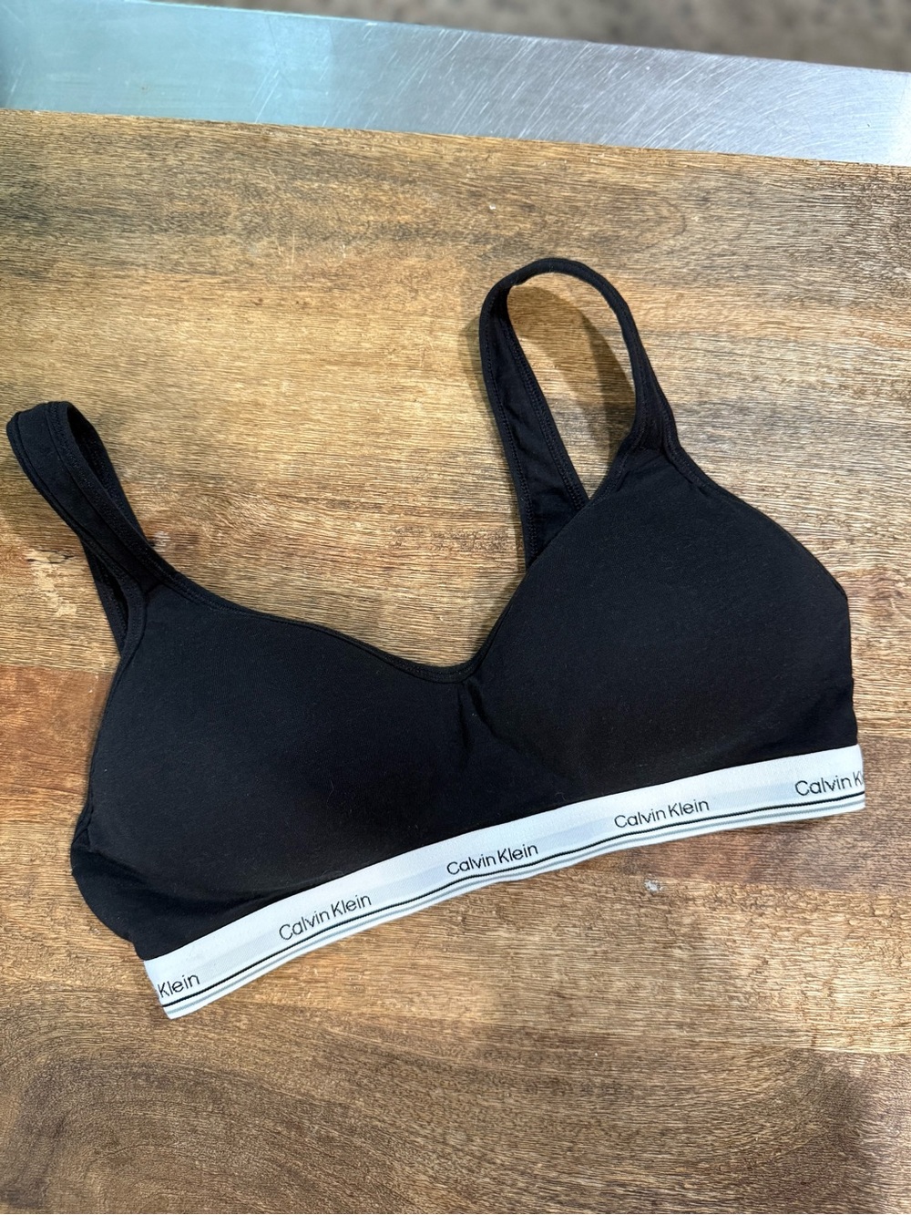 Calvin Klein Black Logo Band Wireless Bra